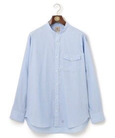 J.PRESS MEN 【KING SIZE】ポプリンマルチストライプ バンドカラーシャツ