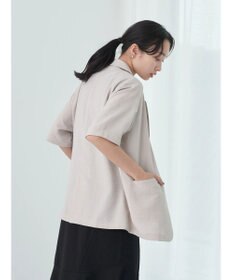 earth music&ecology リネンライク５分袖ジャケット