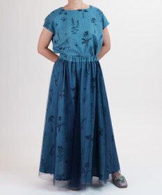 muuc 【植物の影絵プリント】チュールレイヤースカート