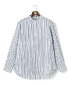 J.PRESS MEN 【KING SIZE】ポプリンマルチストライプ バンドカラーシャツ