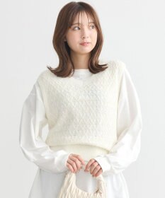 earth music&ecology ラメジャガードニットベスト