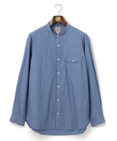 J.PRESS MEN 【KING SIZE】ポプリンマルチストライプ バンドカラーシャツ