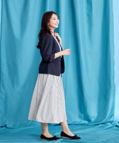 Tiaclasse 【2WAY・洗える】バンドカラーストライプリボンワンピース