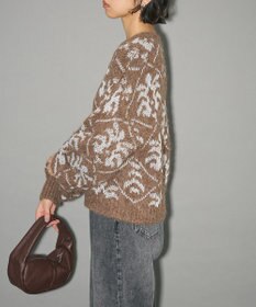 Green Parks ダマスク柄クルーネックニット