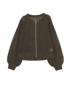 AMERICAN HOLIC 【先行予約】ジップアップメッシュニットカーディガン【WEB限定カラー有り】
