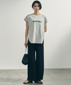 UNFILO L BEAUTY FORM-T cotton ロゴ フレンチスリーブ Tシャツ
