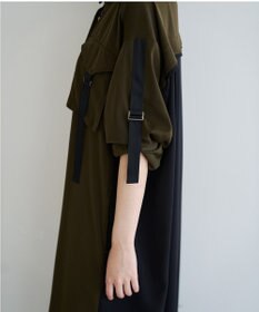 YECCA VECCA ミリタリーロングシャツワンピース