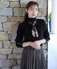 Tiaclasse 【洗える】タートルボタンニットトップス