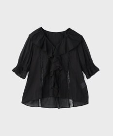 GRACE CONTINENTAL コットンフリルカラーブラウス