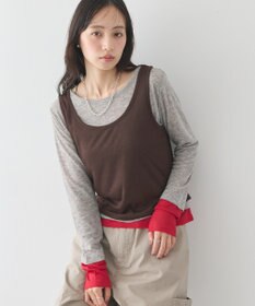 earth music&ecology SET2点ハイショクシアータンクトップ+ロンT