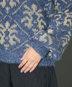 Green Parks ダマスク柄クルーネックニット