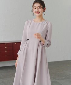 Tiaclasse 【安田美沙子さん着用・新色追加・洗える】ベロアラインフレアワンピース