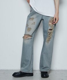WEGO ダメージデニムワイドパンツ