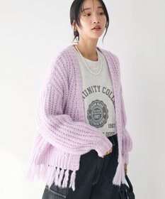 CRAFT STANDARD BOUTIQUE 洗える/フリンジニットカーディガン