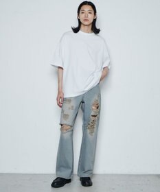 WEGO ダメージデニムワイドパンツ