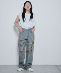 WEGO ダメージデニムワイドパンツ