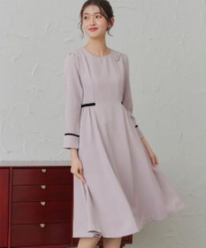 Tiaclasse 【安田美沙子さん着用・新色追加・洗える】ベロアラインフレアワンピース