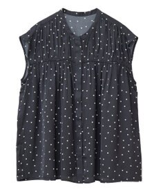 YECCA VECCA ドット柄ギャザーブラウス