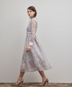 GRACE CONTINENTAL オーナメント刺繍フレアワンピース