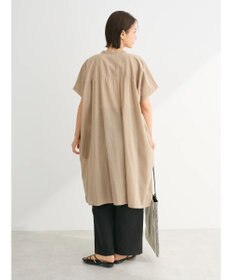 Green Parks インド綿　パイピングバンドカラーシャツチュニック