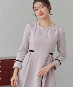 Tiaclasse 【安田美沙子さん着用・新色追加・洗える】ベロアラインフレアワンピース