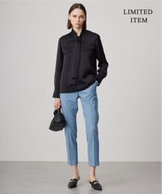 ICB 【WEB限定・洗える】 ドレープサテン ボウタイブラウス