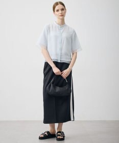 ICB L オーガンコンビシャーティング クロップドシャツ