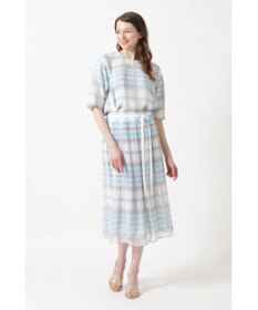 DAKS 50th アニバーサリーチェック シフォン レイヤードスカート