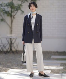 J.PRESS LADIES 【セットアップ対応・洗える】セルロースリネンストレッチ ワイド パンツ