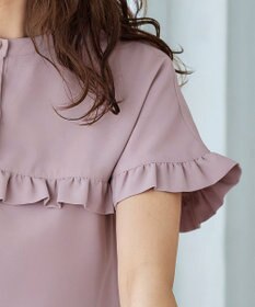 Tiaclasse L 【洗える】ケープ風フリルスリーブブラウス