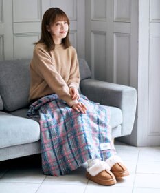 MOONBAT 【洗える】estaa ツィーディー大判ストール バンピーチェック 幅65cm