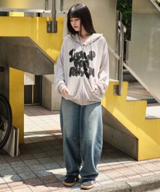 WEGO 【ユニセックス着用ITEM/MLサイズ展開】メッシュロゴジップパーカー
