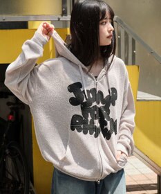 WEGO 【ユニセックス着用ITEM/MLサイズ展開】メッシュロゴジップパーカー