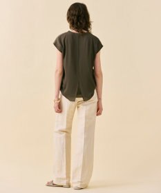 BEIGE， 【WEB限定・洗える】MELISSA / バックシフォンスキッパー半袖トップス