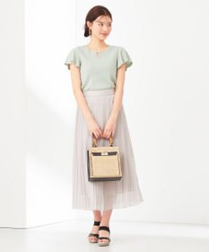 ANY SIS S 【洗える】パール調ポイントフレアスリーブ ニット