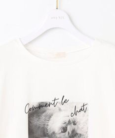 ANY SIS L 【貴島明日香さんコラボ】チュールレイニャード猫 Tシャツ
