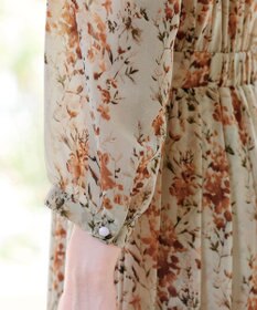 Tiaclasse 【新色追加・洗える】花柄フリルドレープワンピース