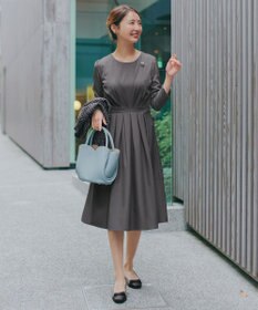 Tiaclasse 【おのののかさん着用】半袖&長袖選べる袖丈・タックフレアワンピース