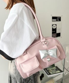 WEGO チャーム付きボストンバッグ