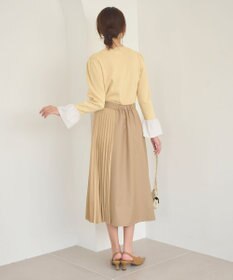 Feroux 【洗える】プリーツコンビ スカート