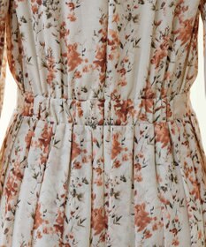 Tiaclasse L 【新色追加・洗える】花柄フリルドレープワンピース