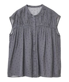 YECCA VECCA ドット柄ギャザーブラウス