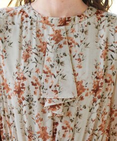 Tiaclasse 【新色追加・洗える】花柄フリルドレープワンピース