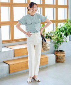 Tiaclasse L 【洗える】ケープ風フリルスリーブブラウス