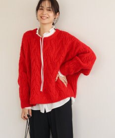 Green Parks ふわふわケーブルニットプルオーバー