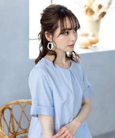 Tiaclasse 【洗える】体型カバーも叶う幅広カフスチュニックブラウス