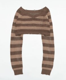 WEGO ダメージボーダーショートニット