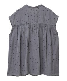 YECCA VECCA ドット柄ギャザーブラウス