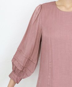 Tiaclasse L 【洗える】ナローフレアパフスリーブワンピース