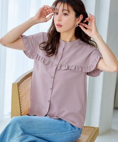 Tiaclasse L 【洗える】ケープ風フリルスリーブブラウス